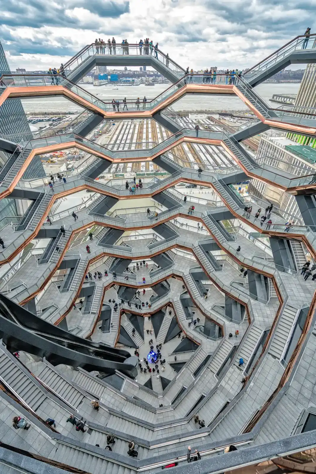 The Vessel at Hudson Yards, near a TopView NYC hop-on hop-off stop